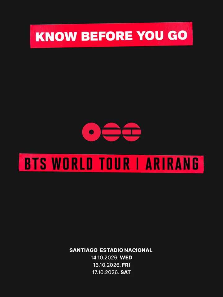 Know Before You Go, página 1 de 38. KNOW BEFORE YOU GO SANTIAGO ESTADIO NACIONAL 14.10.2026. WED 16.10.2026. FRI 17.10.2026. SAT